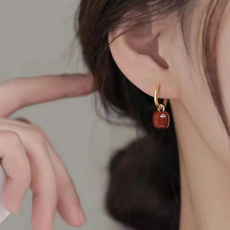 XUYING/许颖 铜合金耳饰 010方块耳圈耳钉爆款耳环小众高级感耳饰