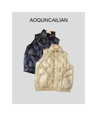 AoQunCaiLian冬季短款时尚菱格保暖羽绒马甲-GG3011