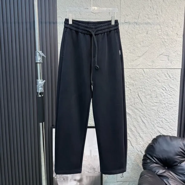 小算盘潮牌莫代尔棉水洗做旧万针刺针宽松直筒休闲裤男66587