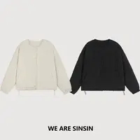 miss muzi｜“泡芙”（店主私服）设计感绗缝夹棉肌理竖条保暖棉服外套