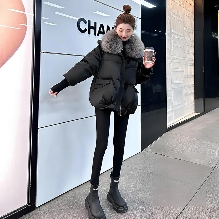 2025新款冬季显瘦大毛领羽绒服女短款时尚洋气小个子加厚保暖外套