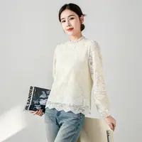 燕苹新冬季加绒厚款保暖简约甜美少女风木耳领蕾丝打底衫ZQY25-01
