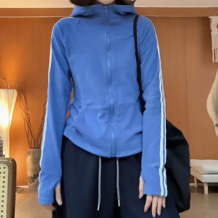 晴空软糖 设计连帽全拉链显瘦修身上衣帽衫LK2507442
