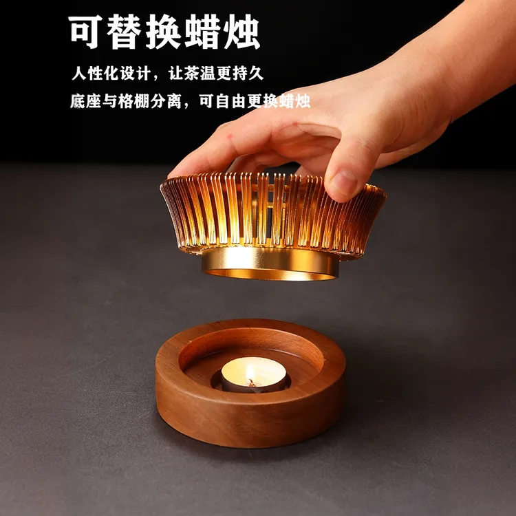 温茶炉小火炉蜡烛煮茶底座保温暖茶器提香器提梁壶围炉煮茶温茶器