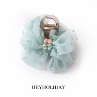 高级感纱纱蝴蝶结抓夹气质百搭少女甜美发夹后脑勺盘发夹韩版超仙