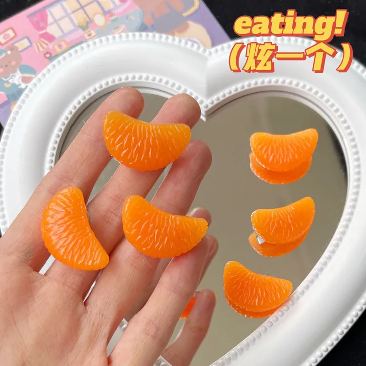 仿真橘子肉瓣发夹可爱搞怪趣味鸭嘴夹刘海边夹创意头饰女