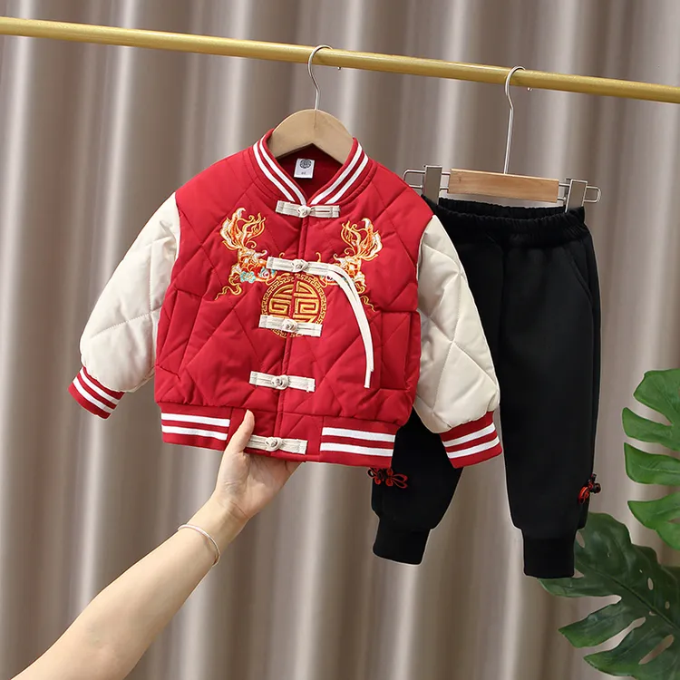 男童拜年服唐装宝宝中式加厚礼服套装儿童新年过年冬季中国风棉服