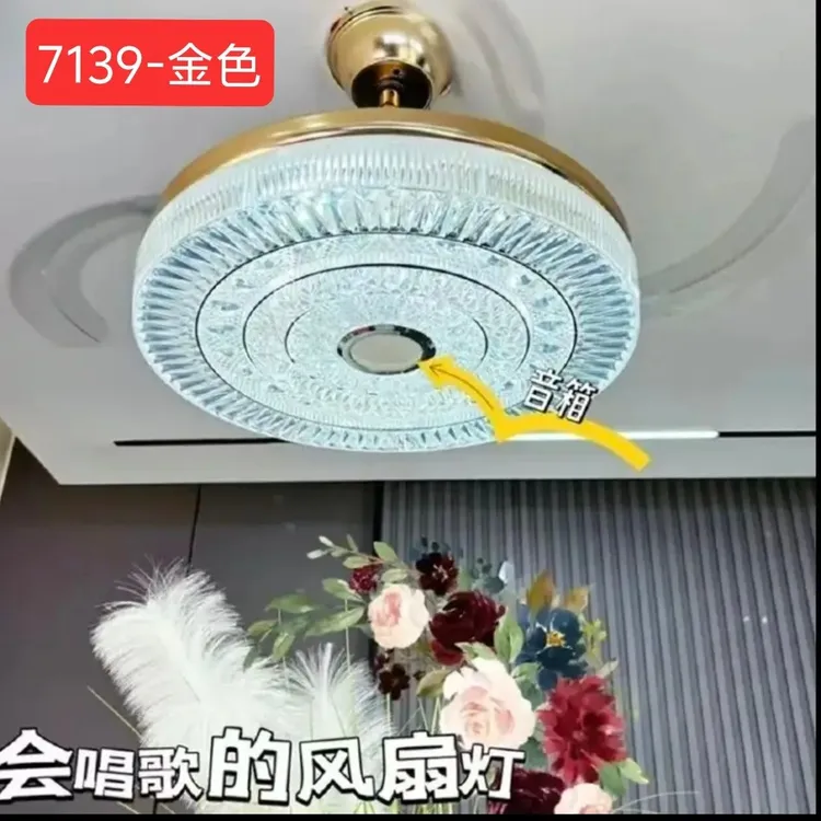 客厅家装2025新款风扇灯大气上档次隐形风扇灯蓝牙音箱高端轻奢