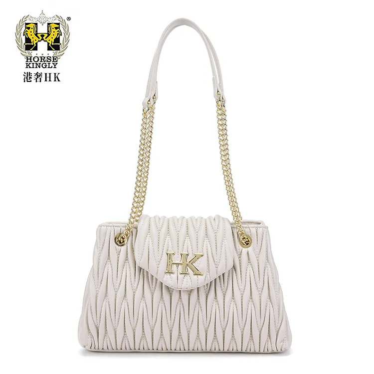 HorseKingly新款女士单肩包时尚绣线单肩斜跨女包1078赠礼盒