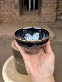 闪购 建窑建盏  蓝云母   主人杯礼盒装带溯源证书电烧 