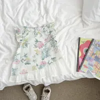 （现货）女童夏季小飞袖碎花娃娃衫韩版女宝薄款衬衫上衣DDYXW58837