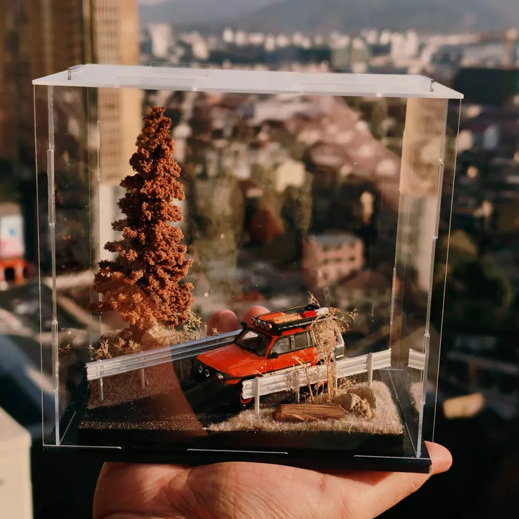 潮玩车模微缩模型景观64比例