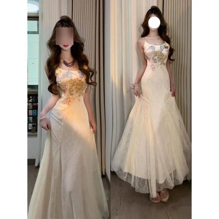 夏日绝美小裙子独特漂亮超好看连衣裙海边度假风穿搭吊带长裙夏季