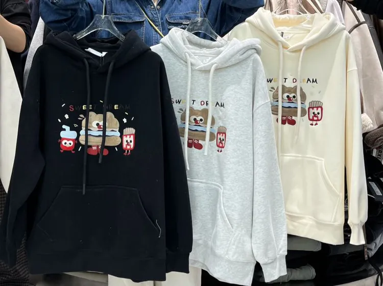 冬季一体绒连帽卫衣