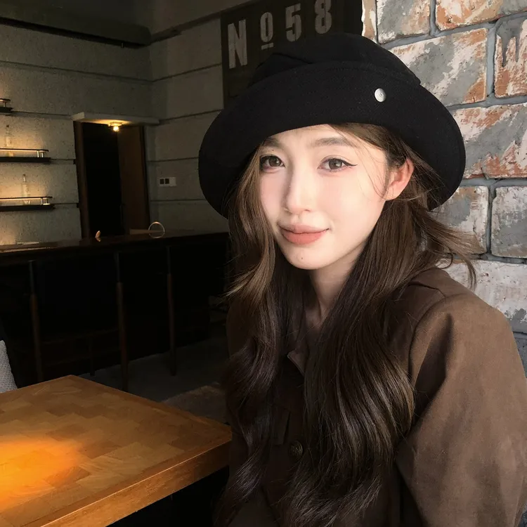 【猫仔kitten】秋冬复古休闲渔夫帽显脸小遮阳防风百搭帽子大头围