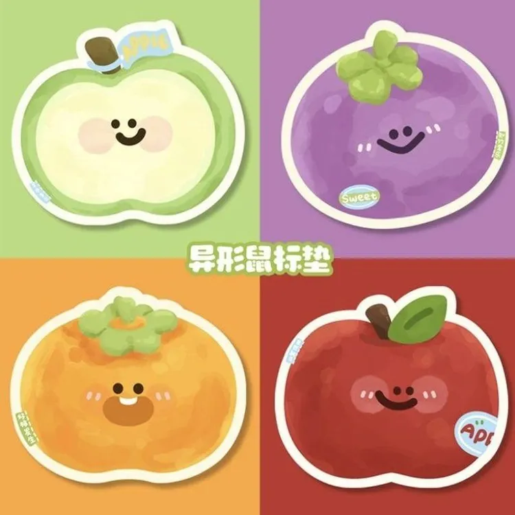 MOMO异型卡通鼠标垫防滑加厚可爱创意ins趣味办公游戏垫水果红芭