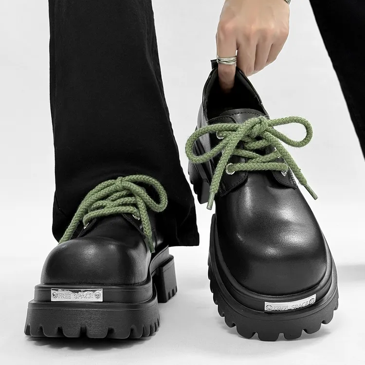 cleanfit小众设计大头德比鞋正装商务休闲厚底英伦风增高皮鞋小众