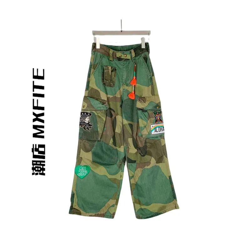 MXFITE潮店秋季新款潮酷章仔吊饰工装多袋工装长裤（RDK7079）