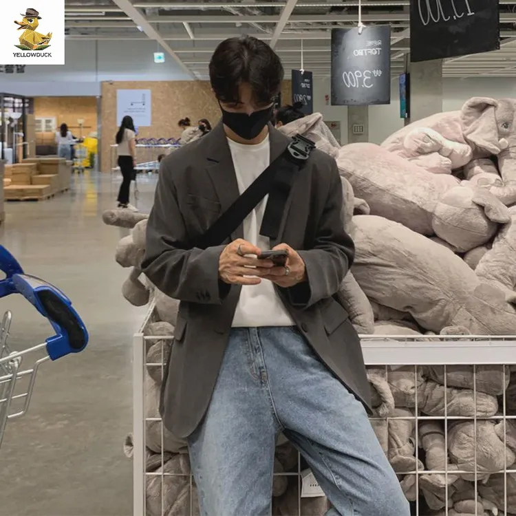 设计感休闲西服秋季大门东百搭上衣宽松西装宽松外套潮流韩版男生