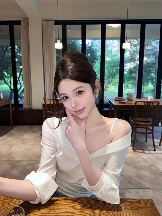 小心机斜肩长袖衬衫女2025秋装新款设计感褶皱收腰显瘦短款上衣