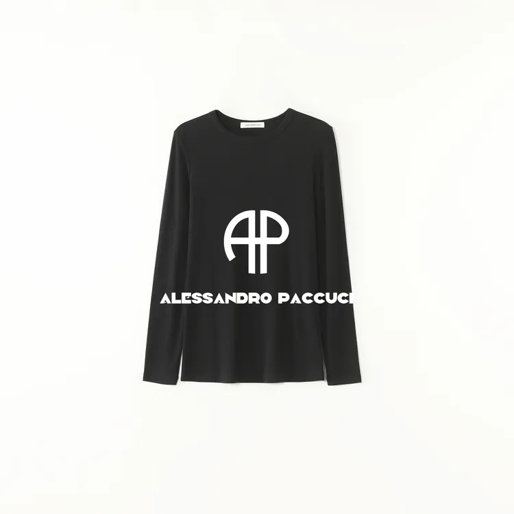 AP洛哥53148TT【圆领】莱赛尔+山羊绒罗纹多色长袖时尚百搭T恤