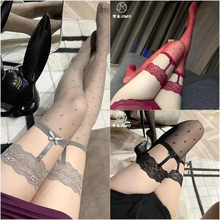 【三条装】蕾丝腿环甜辣显瘦过膝袜纯欲高筒长筒袜情侣约会必备欧美