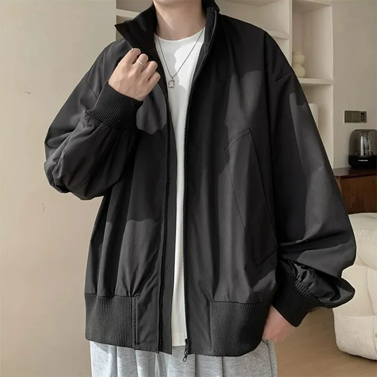 美式夹棉短款夹克外套男款秋冬高级感cleanfit痞帅立领工装棒球服