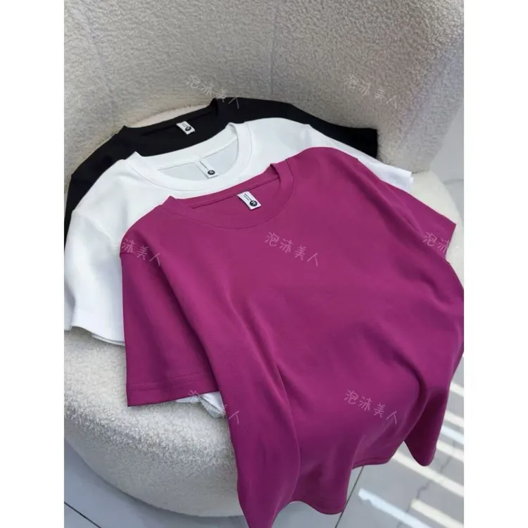 火龙果T」巨百搭！新疆长绒棉薄款短袖T恤女25春夏新款  衣长58-62