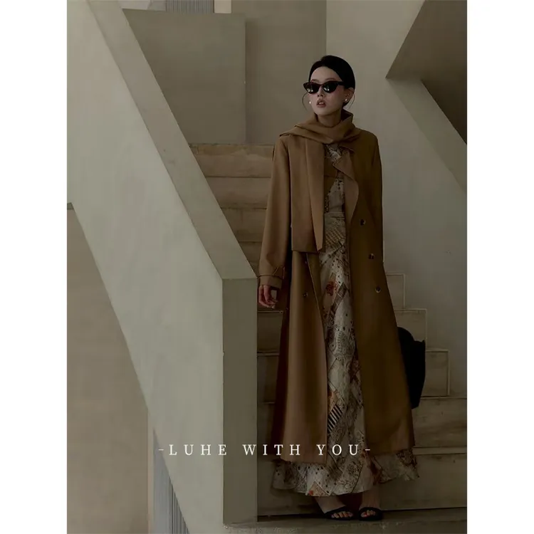 LUHE【开罗假期】hehe私服~静奢人棉斜纹风衣外套