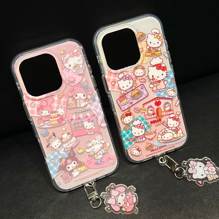 【圆边IMD】卡通kt猫挂件适用苹果16Promax新款15手机壳14防摔13