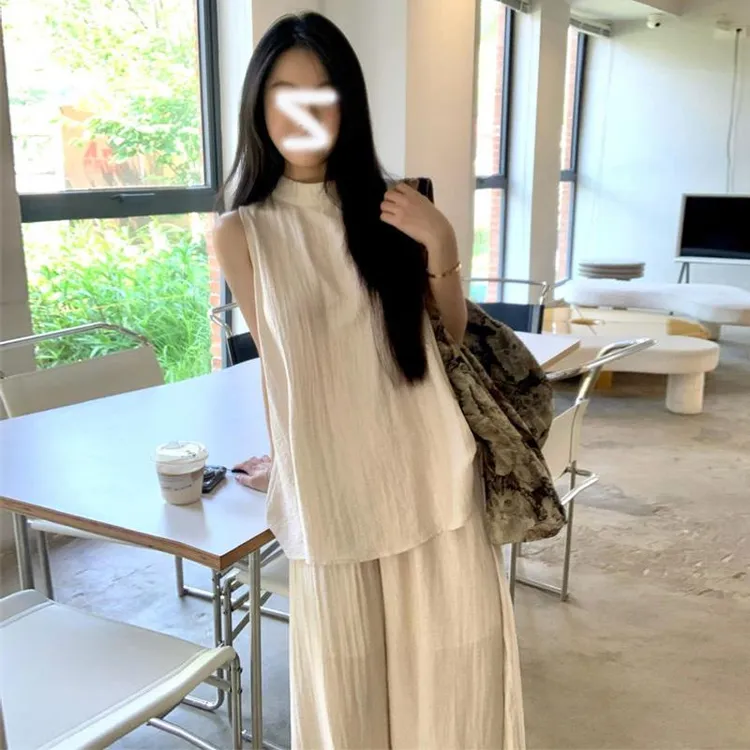 THEORY ERROR轻奢盐系复古清冷感休闲套装女春慵懒松弛感宽松背心