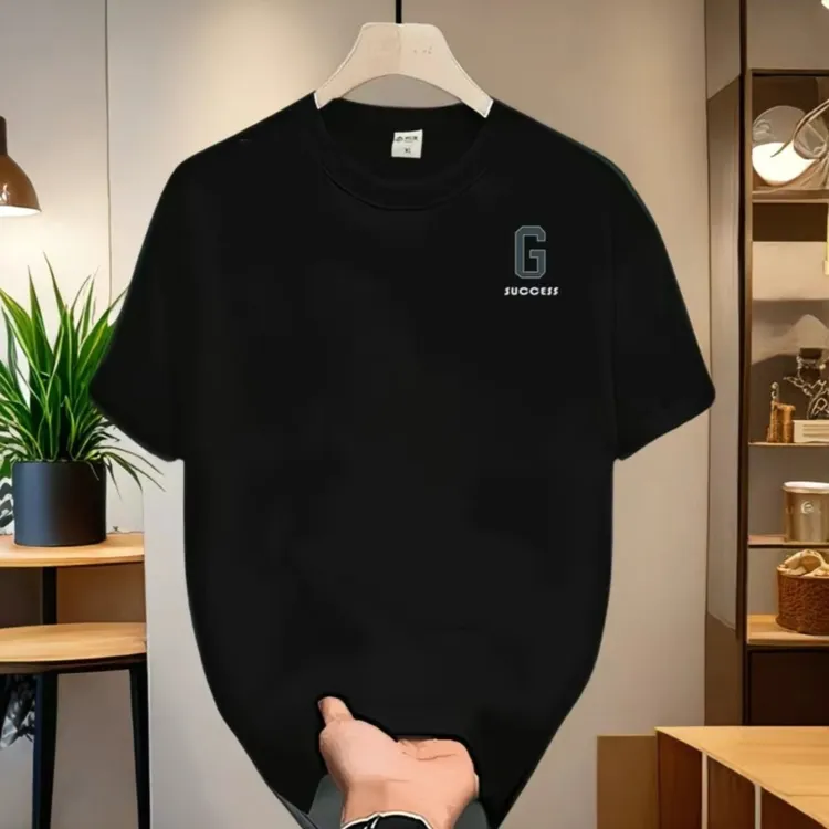 雅鹿男装220g纯棉美式复古潮牌短袖t恤男宽松大码男士男装百搭T恤