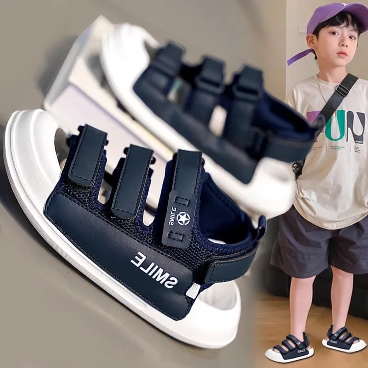 安踏适用男童凉鞋2025新款夏季儿童帅气运动沙滩鞋中大童男孩软底