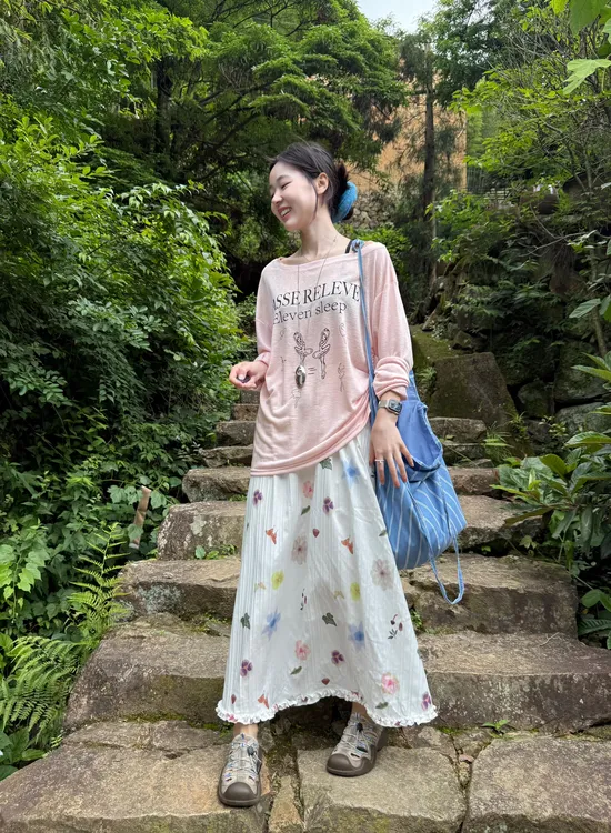 韩系轻薄冰丝白色防晒罩衫女夏季2025新款长袖t恤上衣百搭半身裙