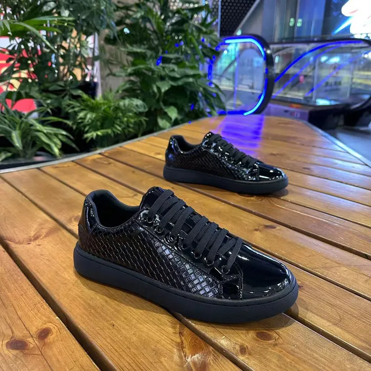 （单鞋）耐磨编织板鞋青少年透气休闲板鞋小白鞋黑色皮鞋潮流