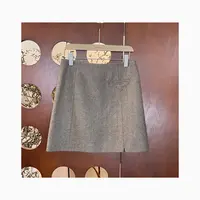 LNHJ【半岛情书】时尚高腰人字纹后拉链A版半身裙