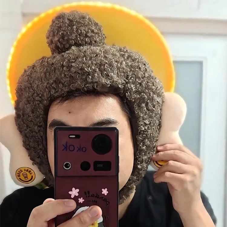 大同文创佛头帽子玩偶毛绒玩具可爱佛光普照造型云冈石窟娃娃礼物