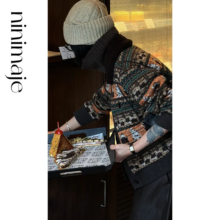 NanBeiBei 北欧复古重工费尔岛织开衫 7298