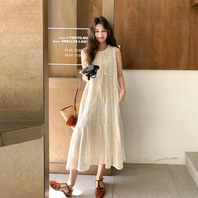 纯欲系无袖连衣裙女2025夏季新款氛围感法式温柔风气质显瘦背心裙