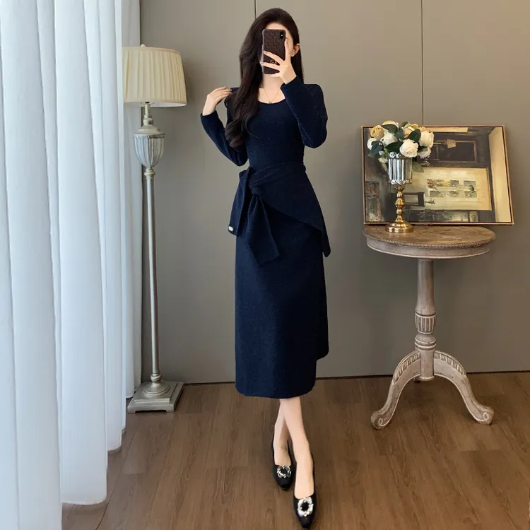 长裙女装气质法式套装通勤慵懒风秋冬时尚秋季
