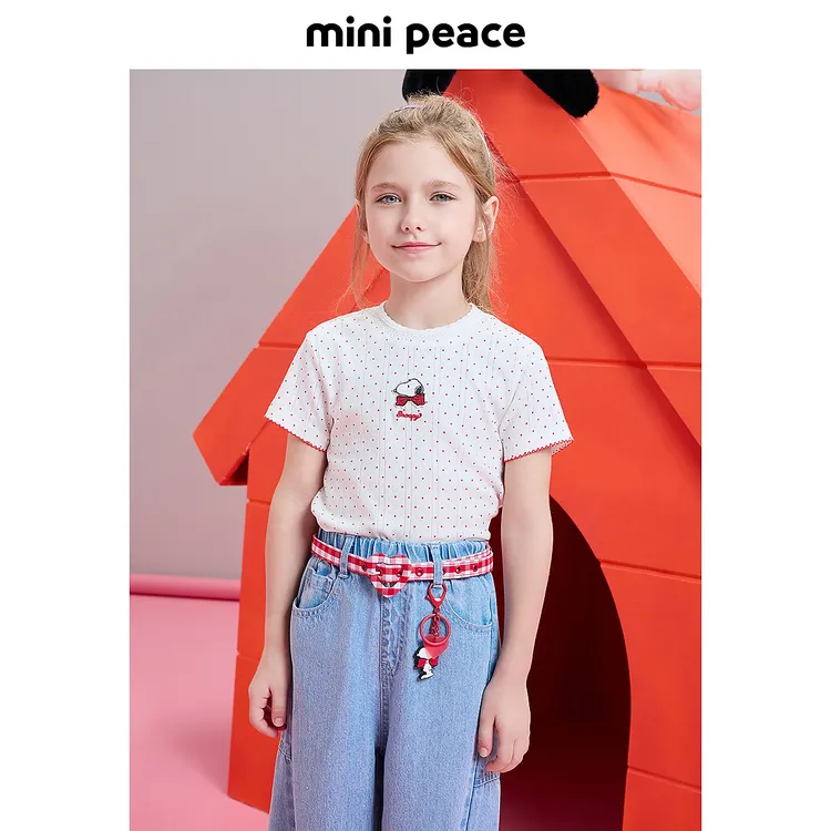 【专柜同款】MINIPEACE×史努比联名儿童短袖T恤潮款夏装上衣薄款