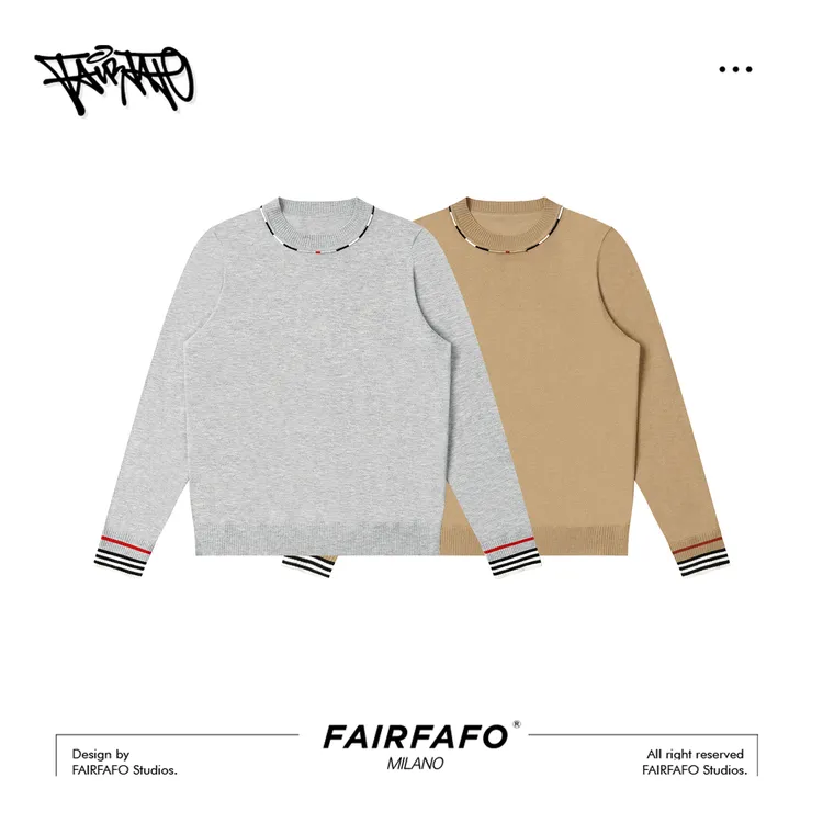 【撞色嵌边针织衫】MKMY58039 绵羊毛爆款秋冬百搭舒适经典款针织衫