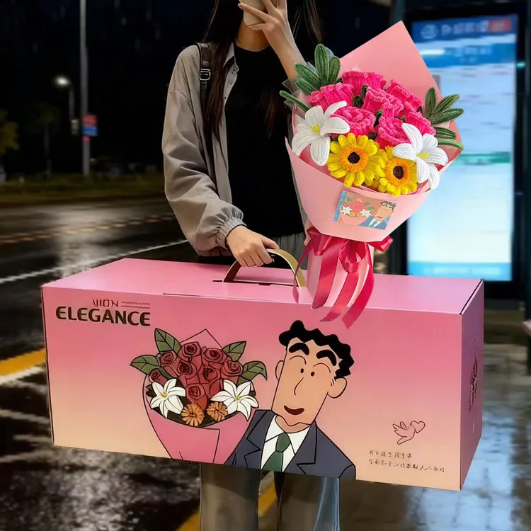 广志送给美伢的花束蜡笔小新同款花浪漫圣诞节送女友生日礼物创意