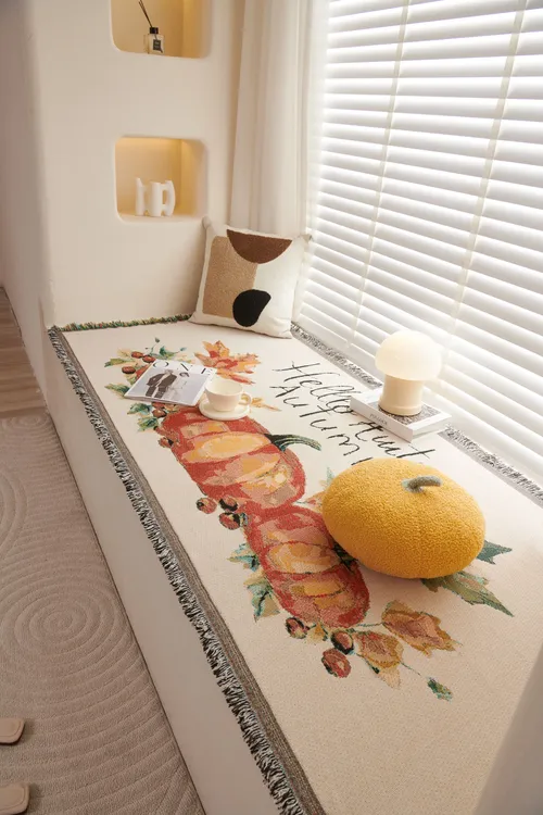 [新品多彩南瓜沙发垫90*200cm铺两人位坐垫靠背]四季款防滑飘窗垫