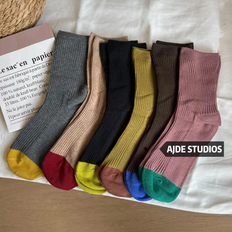 AJDE｜INS撞色高筒袜 04