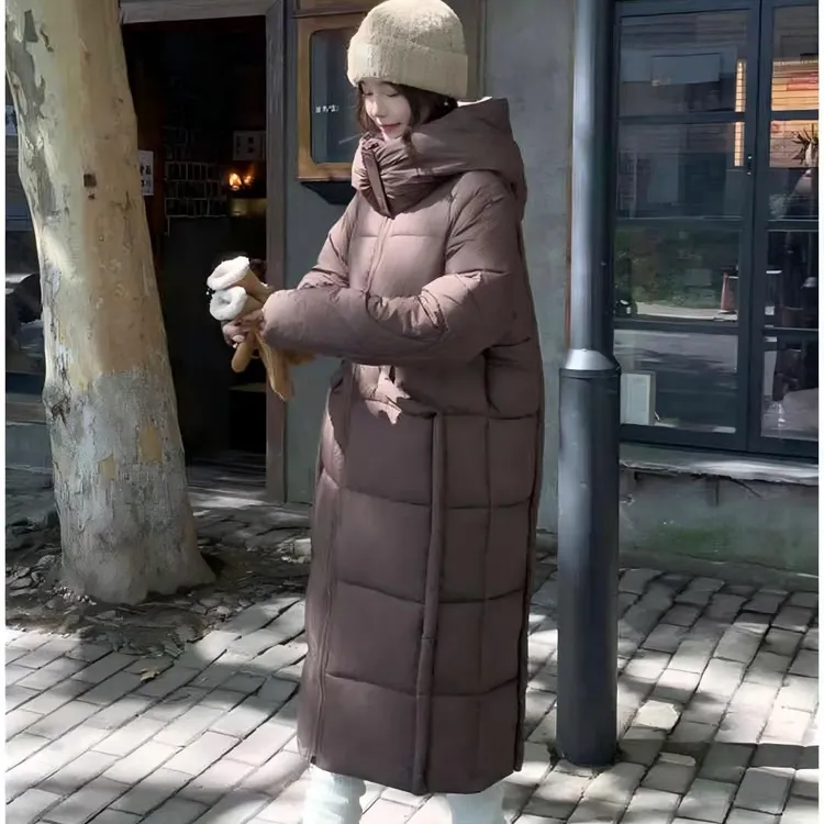661秋冬女士保暖长款棉服外套F29三楼