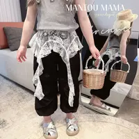 【Mt studio】【现货】蕾丝飘带休闲裤女童夏季舒适休闲百搭防蚊长裤