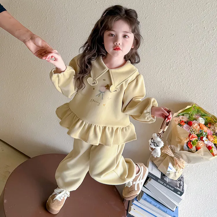 女童套装秋季2025新款女宝宝洋气时髦秋装小女孩巨好看衣服两件套