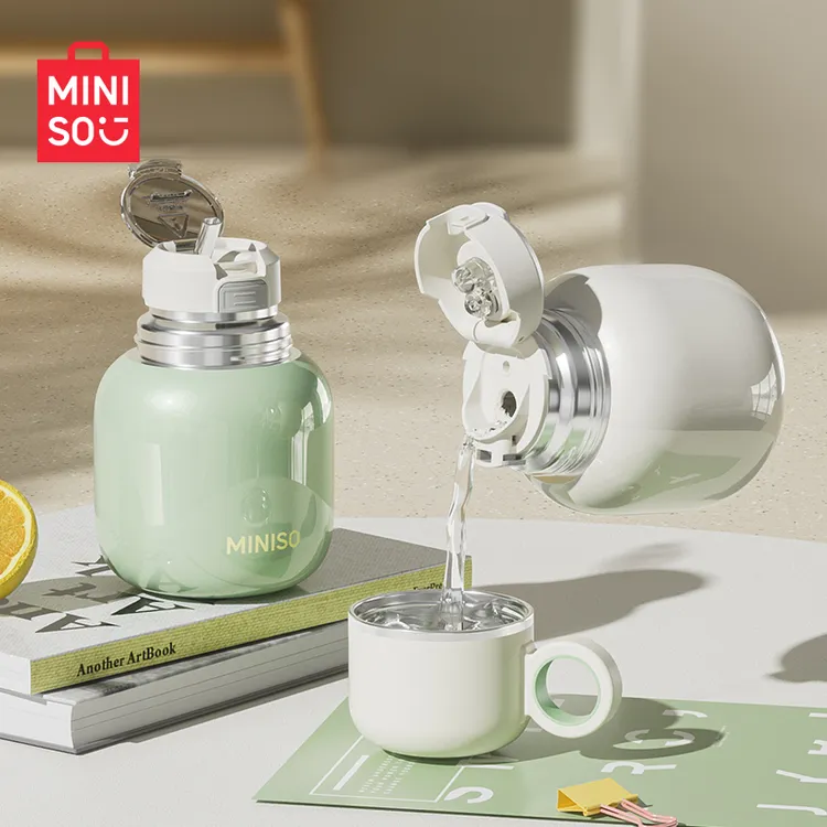 名创优品迷你保温杯女学生高颜值316便携小巧吸管大肚水杯子新款