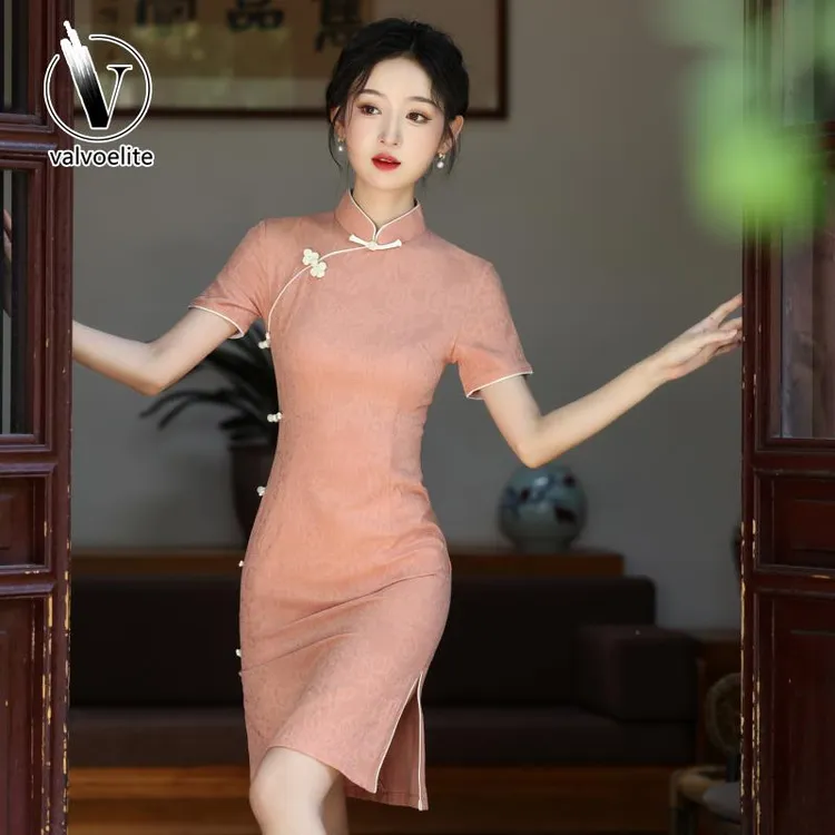VALVOELITE旗袍年轻款少女新款温柔淑女中国风改良新中式连衣裙夏